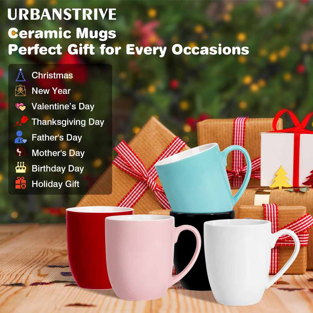 Urbanstrive 16 oz Large White Ceramic Coffee Mug