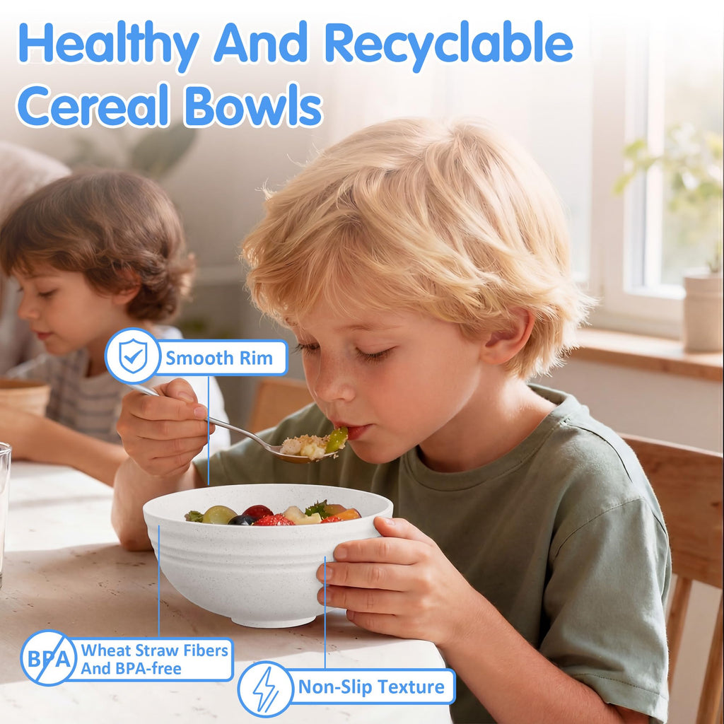 Quatish Unbreakable Wheat Straw Cereal Bowls Set
