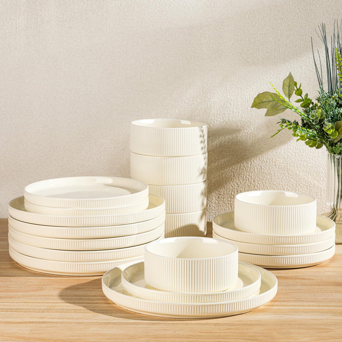TheTerra Ceramic Dinnerware Plates & Bowls Set