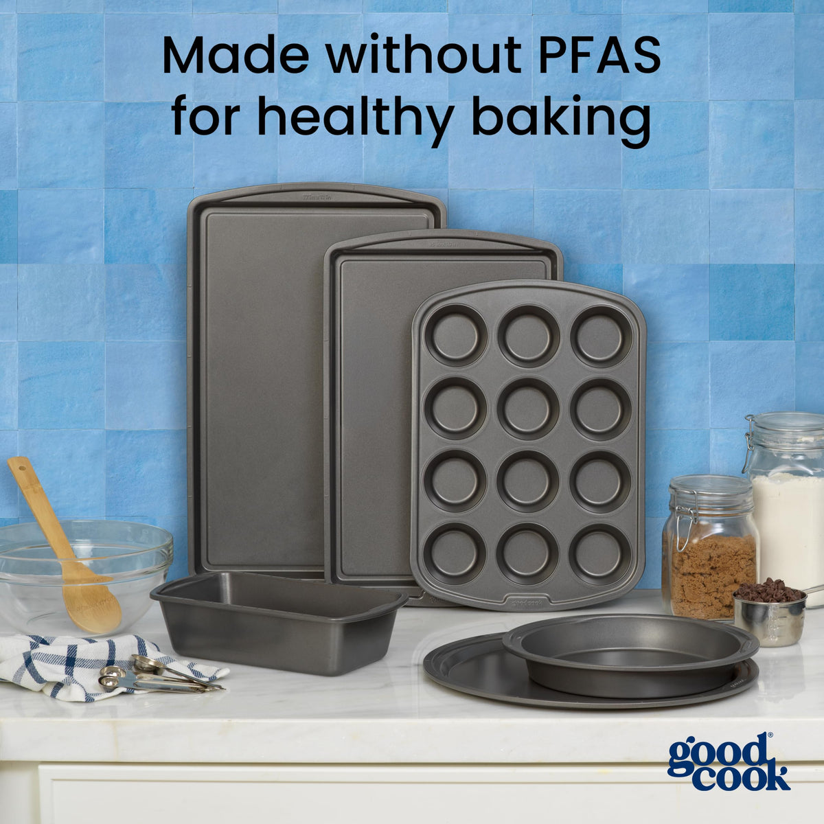 GoodCook 4-Piece Nonstick Steel Toaster Oven Bakeware Set