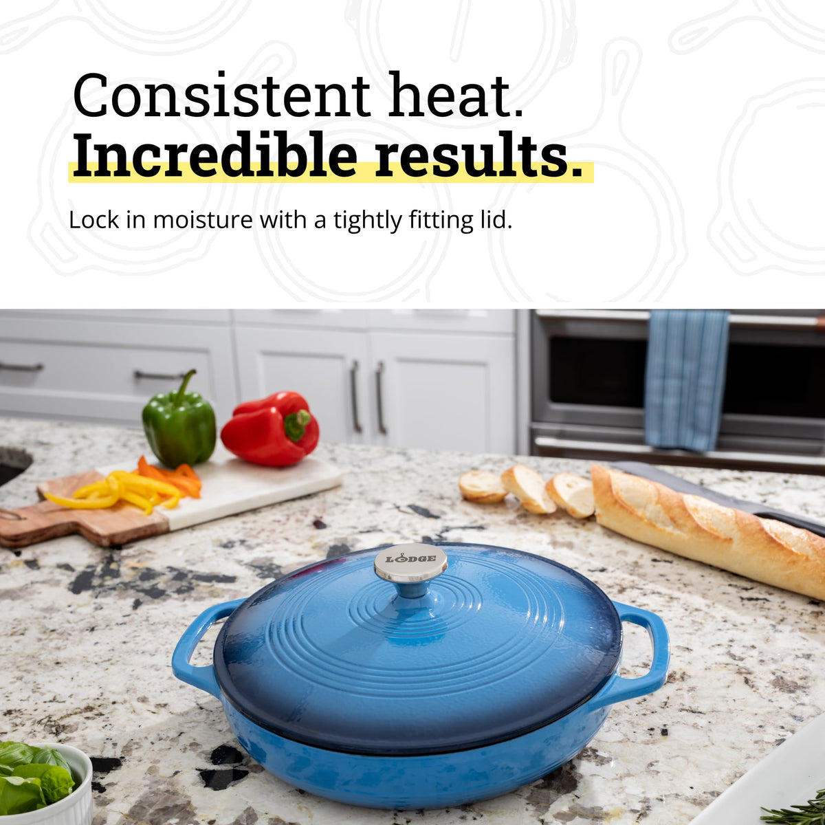 Lodge Oval Cast Iron Casserole Dish for Oven Cooking
