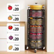 SNTD 5-Tier Rotating Fruit & Vegetable Basket, Beige