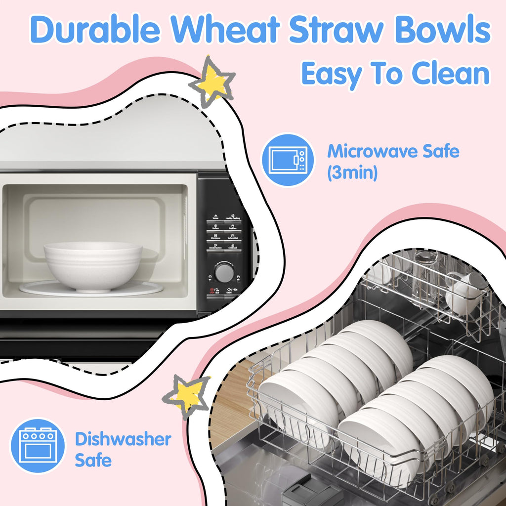 Quatish Unbreakable Wheat Straw Cereal Bowls Set