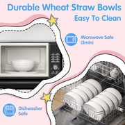 Quatish Unbreakable Wheat Straw Cereal Bowls Set