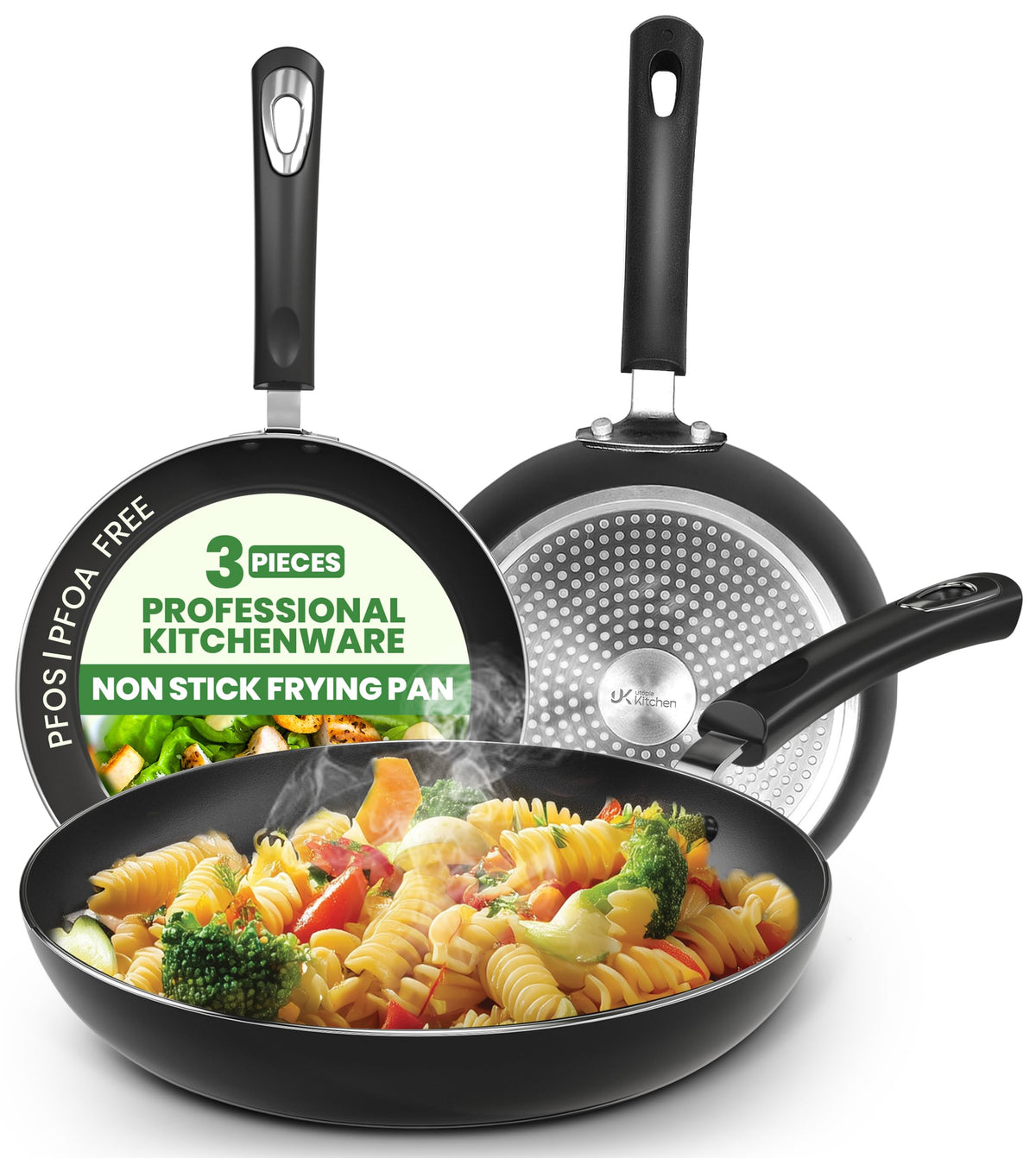 Utopia Kitchen 3-Piece Nonstick Frying Pan Set for Induction