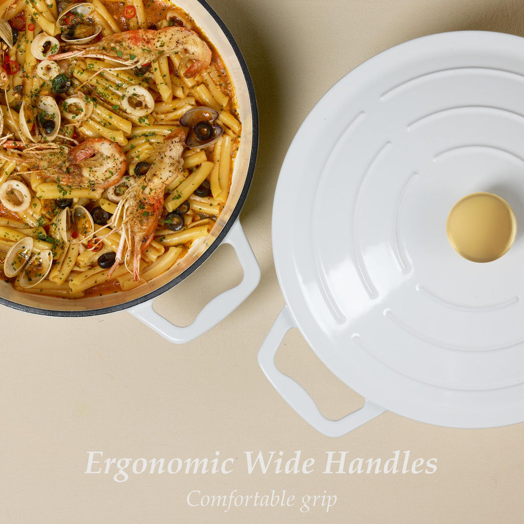 CAROTE Enameled Cast Iron Dutch Oven with Lid, Oven Safe