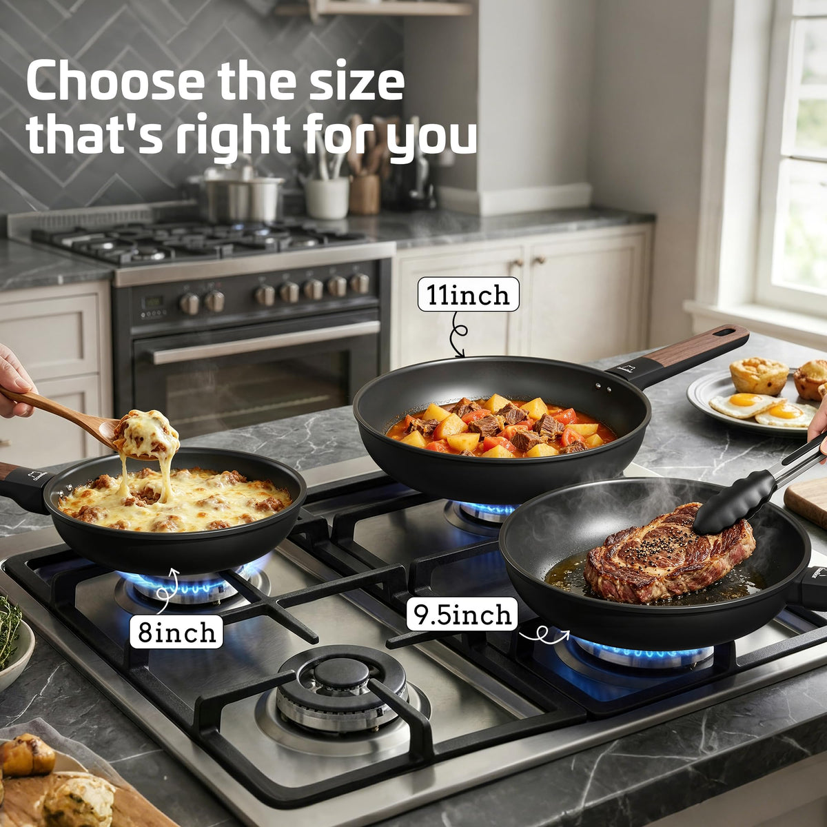 OzawaBear Titanium Nonstick Frying Pan for Induction Cooking