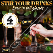 Stainless Steel Cocktail Bar Spoons for Mixing Drinks