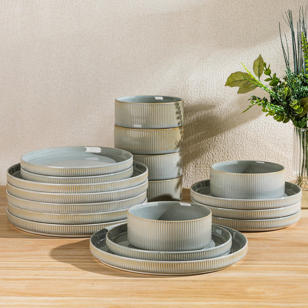 TheTerra Ceramic Dinnerware Plates & Bowls Set