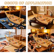 Wooden Sushi Boat Serving Tray for Sashimi & Appetizers