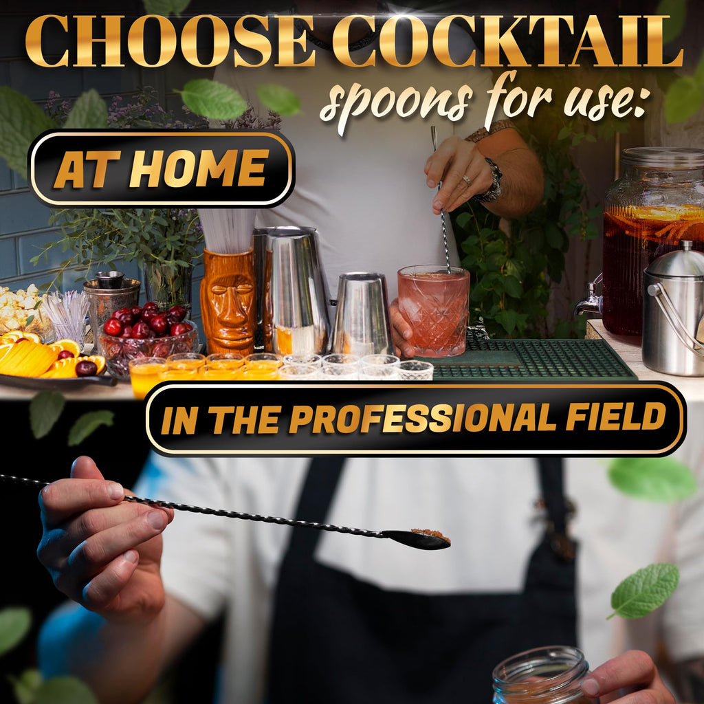 Stainless Steel Cocktail Bar Spoons for Mixing Drinks