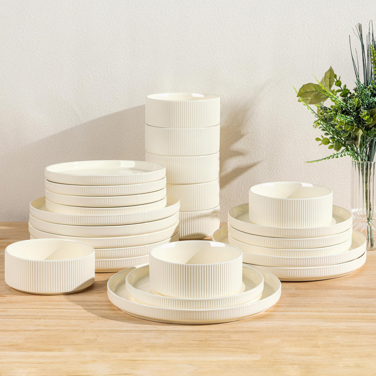 TheTerra Ceramic Dinnerware Plates & Bowls Set