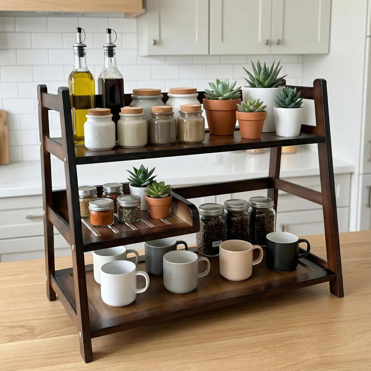 Lnncdsc 3-Tier Matcha & Coffee Bar Organizer Shelf