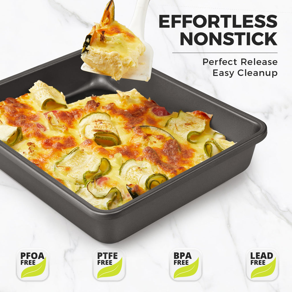 HONGBAKE Deep Nonstick Baking Pan Set for Oven Cooking
