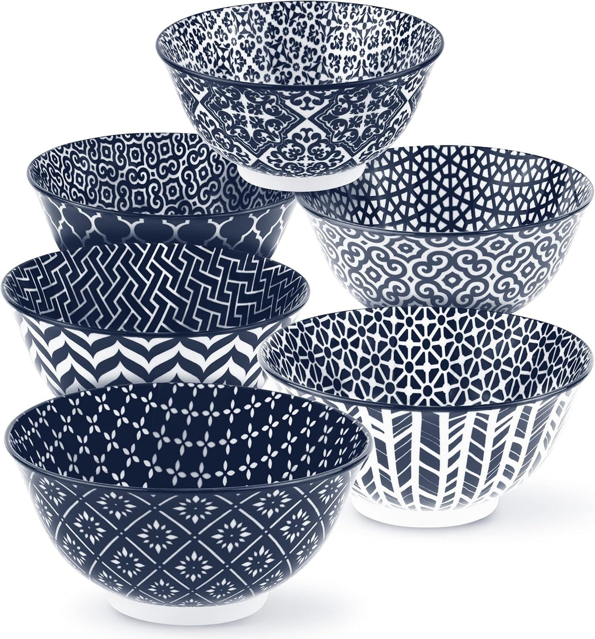 KooK Deep Porcelain Soup & Cereal Bowls for Everyday Dining