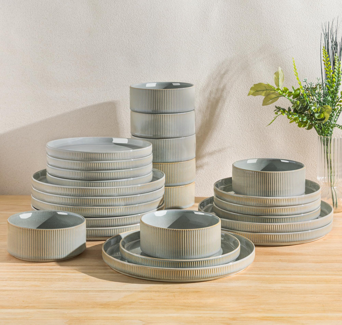 TheTerra Ceramic Dinnerware Plates & Bowls Set