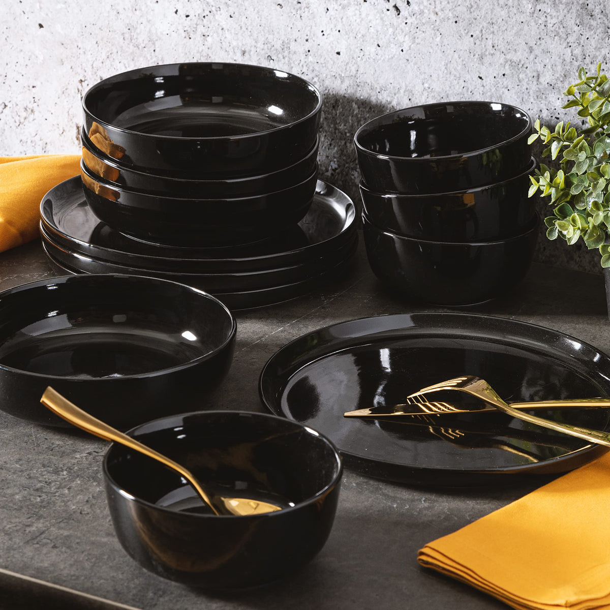 Gibson Home 16-Piece Stackable Dinnerware Set for 4