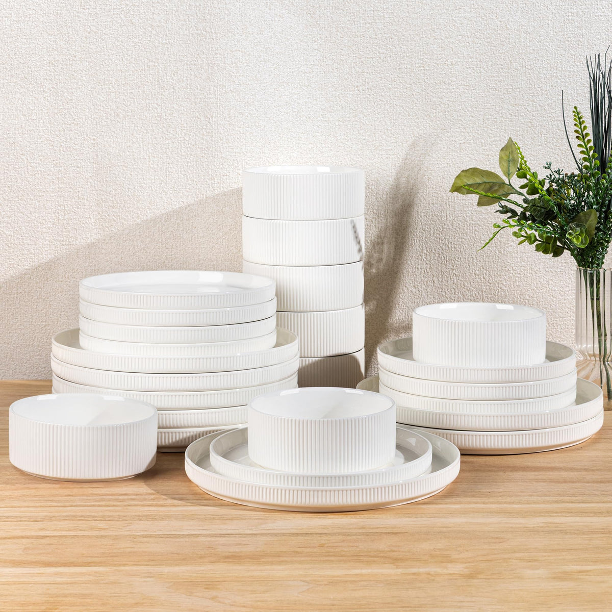 TheTerra Ceramic Dinnerware Plates & Bowls Set