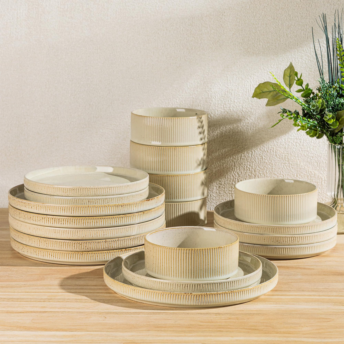 TheTerra Ceramic Dinnerware Plates & Bowls Set