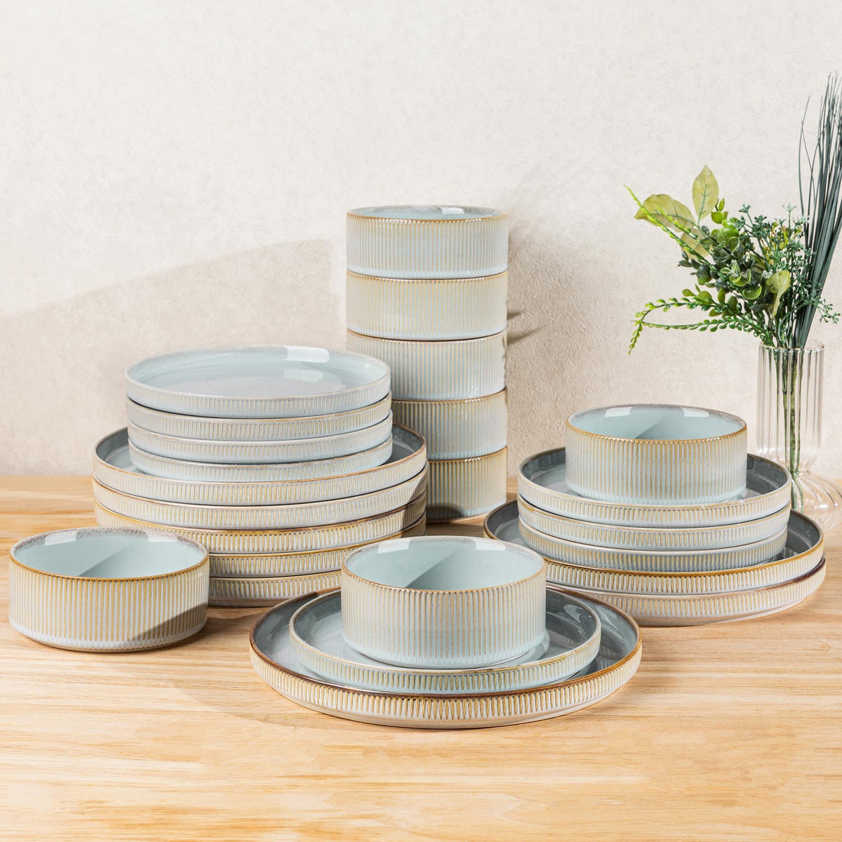TheTerra Ceramic Dinnerware Plates & Bowls Set