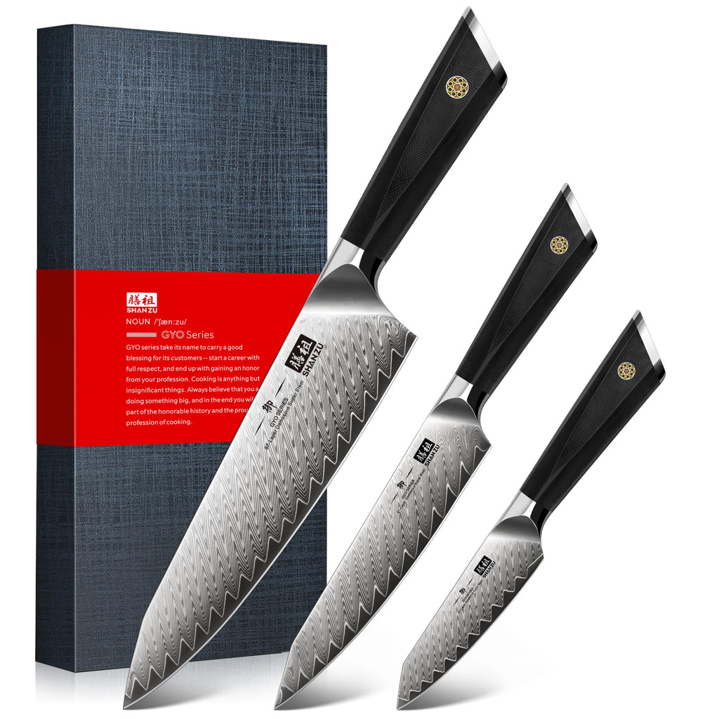 SHAN ZU Damascus Steel Kitchen Knife for Precision Cutting