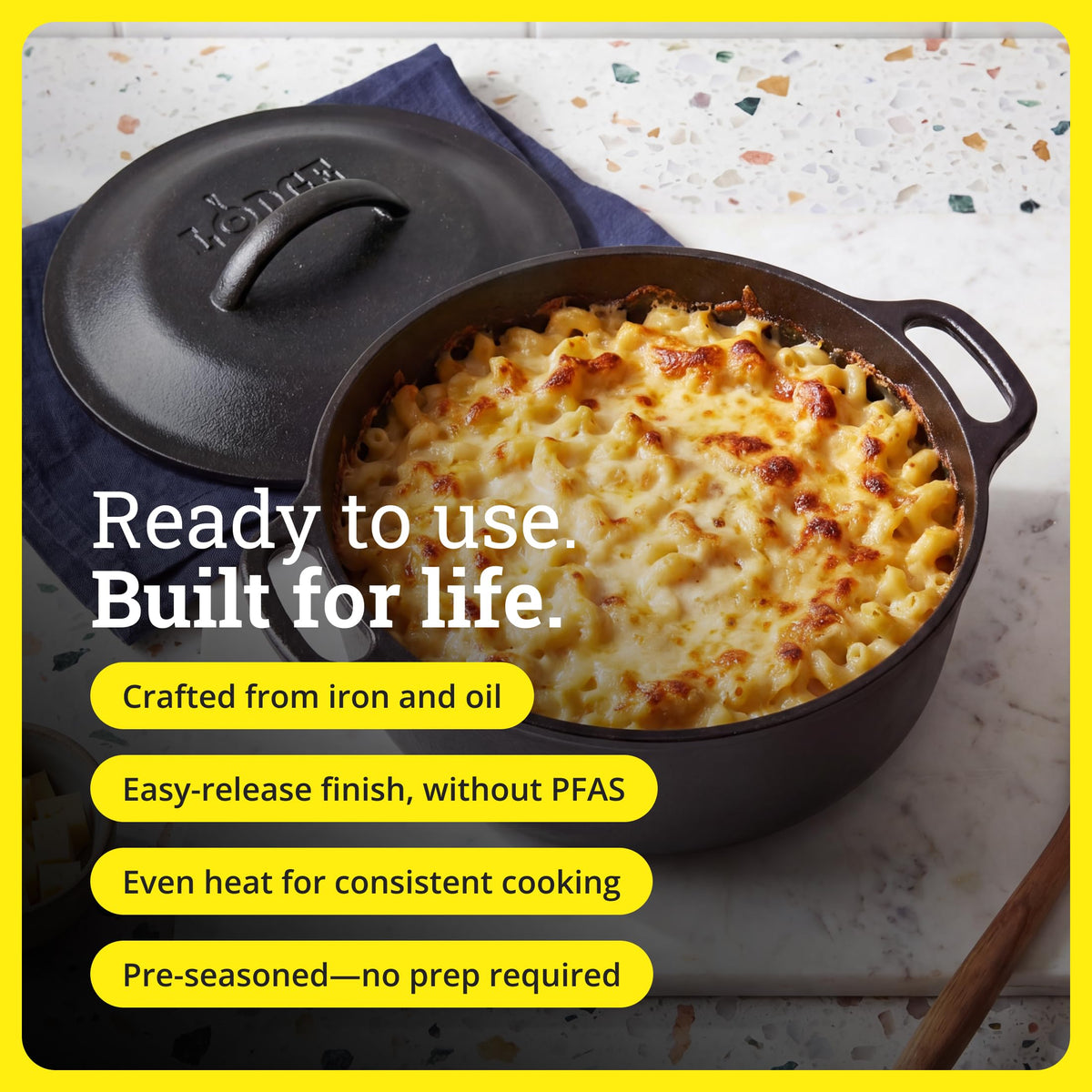 Lodge L1SP3 Cast Iron Serving Pot with Dual Handles