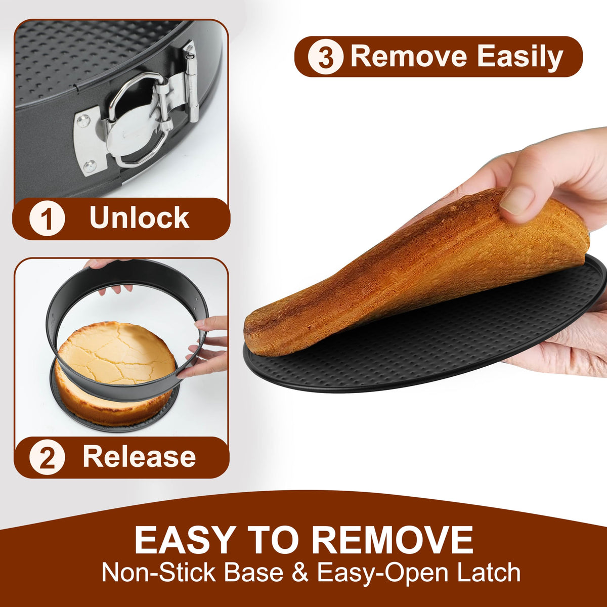 Nonstick Round Springform Cheesecake Pan with Removable Bottom