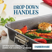 Farberware Nonstick Roasting Pan with Flat Rack, 11 x 15-Inch