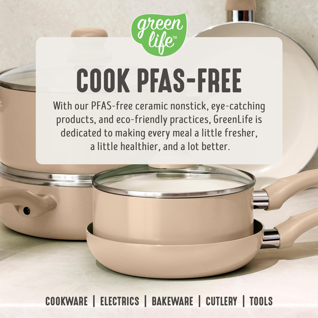 GreenLife 6-Qt Ceramic Nonstick Stockpot with Straining Lid