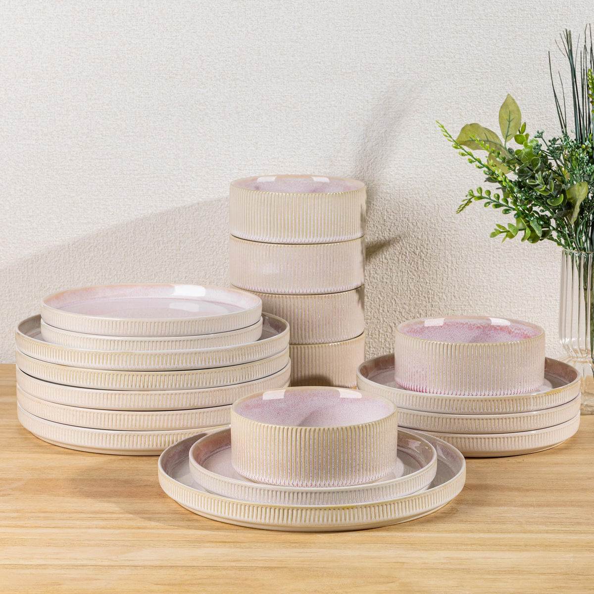 TheTerra Ceramic Dinnerware Plates & Bowls Set