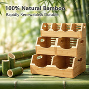 MTGSTOCL Stackable Bamboo Potato & Onion Storage Bin with Rack