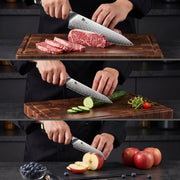 SHAN ZU Damascus Steel Kitchen Knife for Precision Cutting