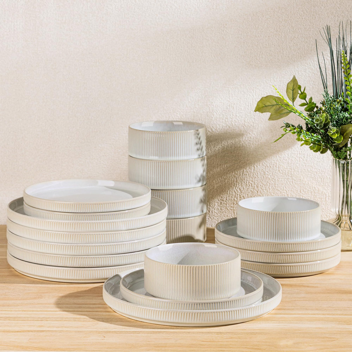 TheTerra Ceramic Dinnerware Plates & Bowls Set