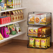 Stackable Wire Storage Baskets for Kitchen & Pantry