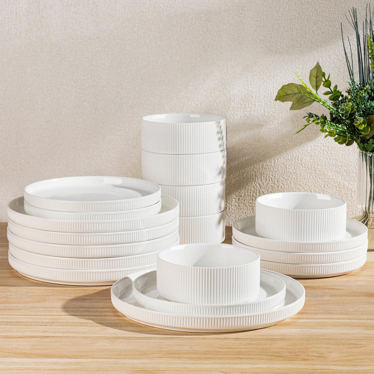 TheTerra Ceramic Dinnerware Plates & Bowls Set