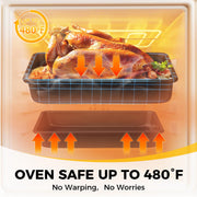 HONGBAKE Deep Nonstick Baking Pan Set for Oven Cooking