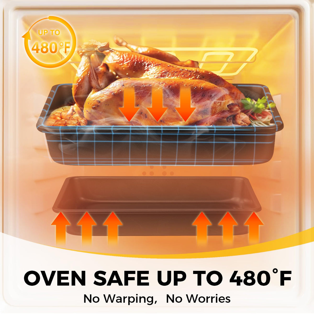HONGBAKE Deep Nonstick Baking Pan Set for Oven Cooking