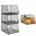 Stackable Wire Storage Baskets for Kitchen & Pantry