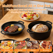 5-Qt Cast Iron Dutch Oven Bread Baking Set with Skillet Lid