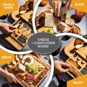 Bamboo Charcuterie Cheese Board Gift Set with Accessories