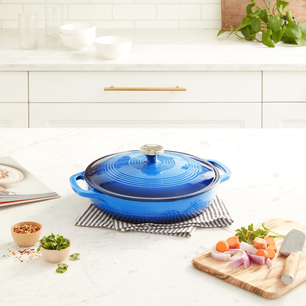 Lodge Oval Cast Iron Casserole Dish for Oven Cooking