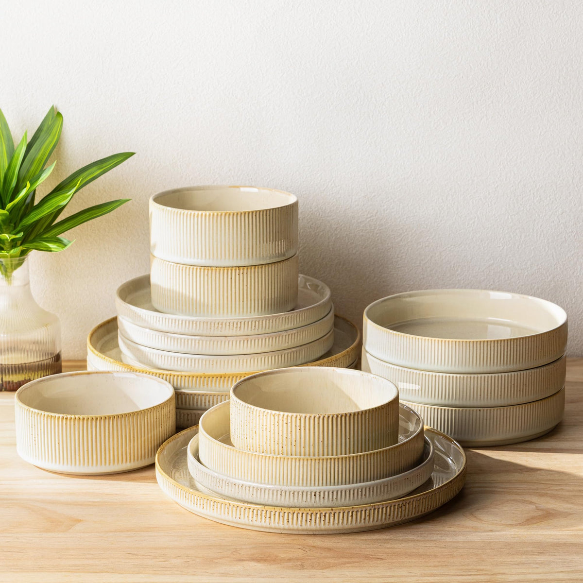 TheTerra Ceramic Dinnerware Plates & Bowls Set
