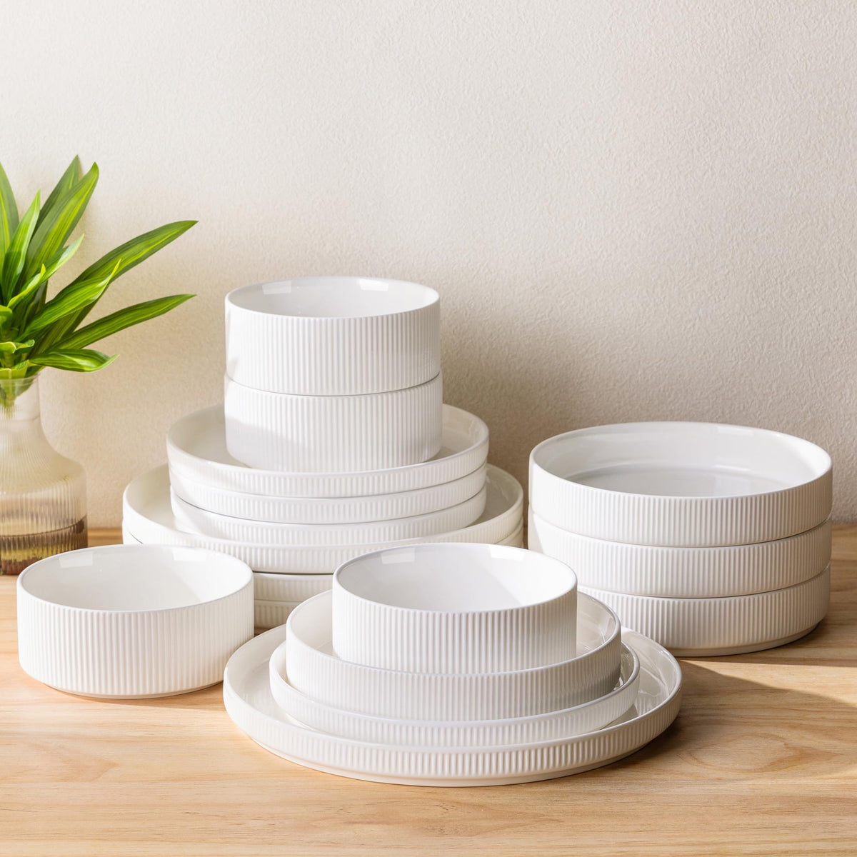 TheTerra Ceramic Dinnerware Plates & Bowls Set