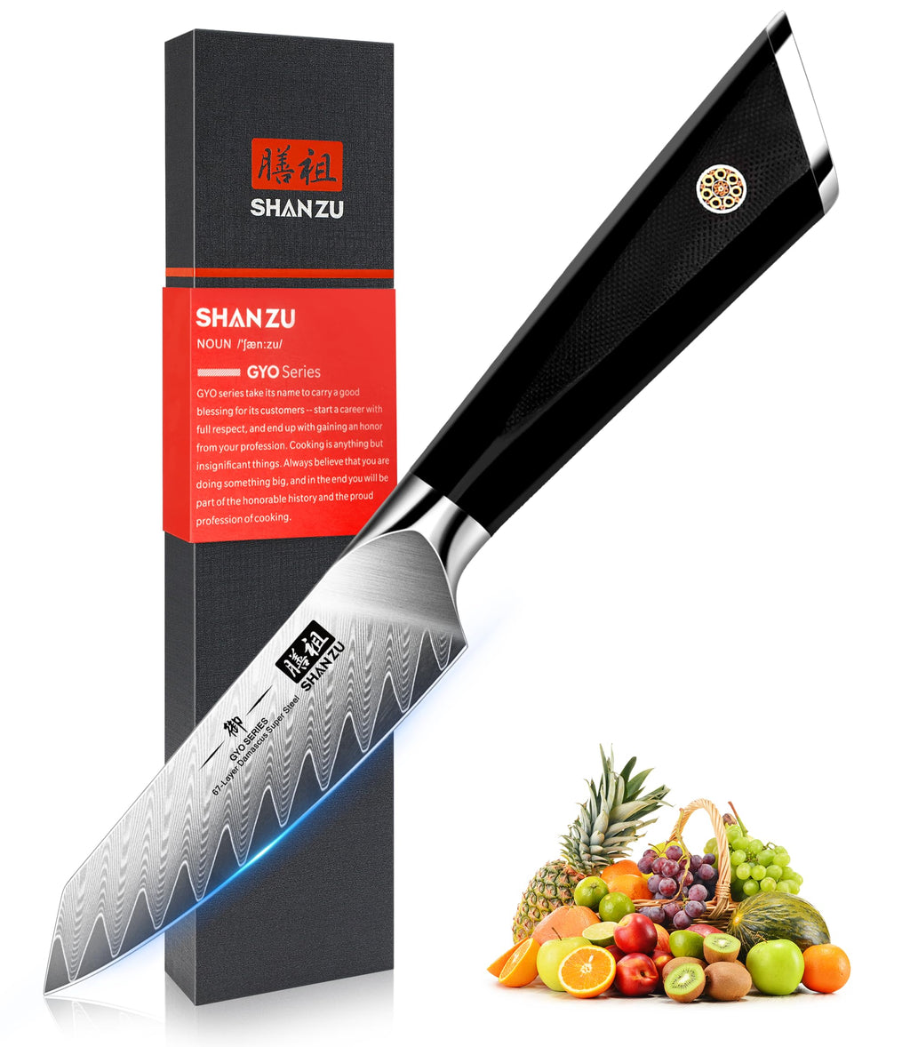 SHAN ZU Damascus Steel Kitchen Knife for Precision Cutting