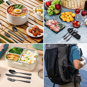 Portable Stainless Steel Camping Flatware Set with Case