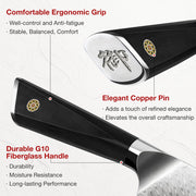 SHAN ZU Damascus Steel Kitchen Knife for Precision Cutting