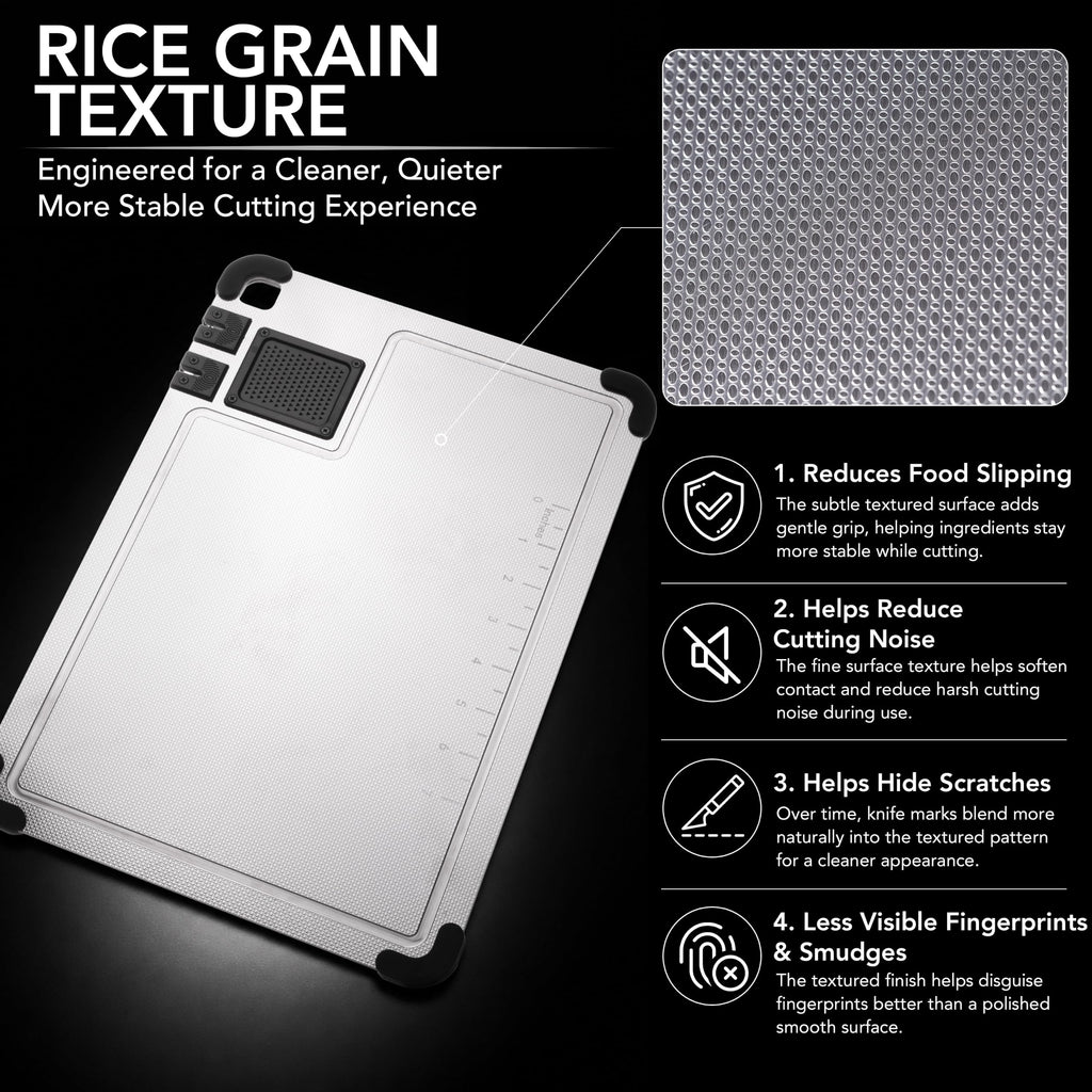 2-Pack Stainless Steel Cutting Boards with Knife Sharpener