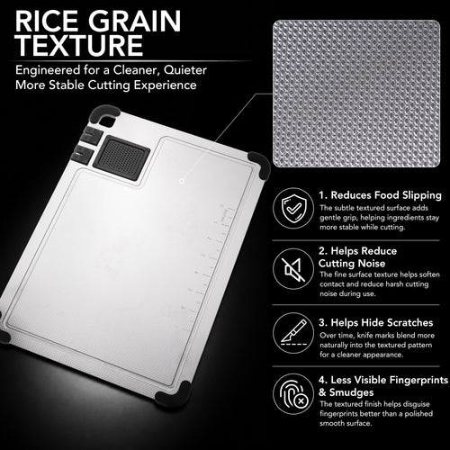 2-Pack Stainless Steel Cutting Boards with Knife Sharpener