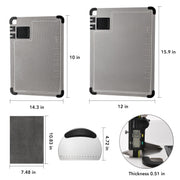 2-Pack Stainless Steel Cutting Boards with Knife Sharpener