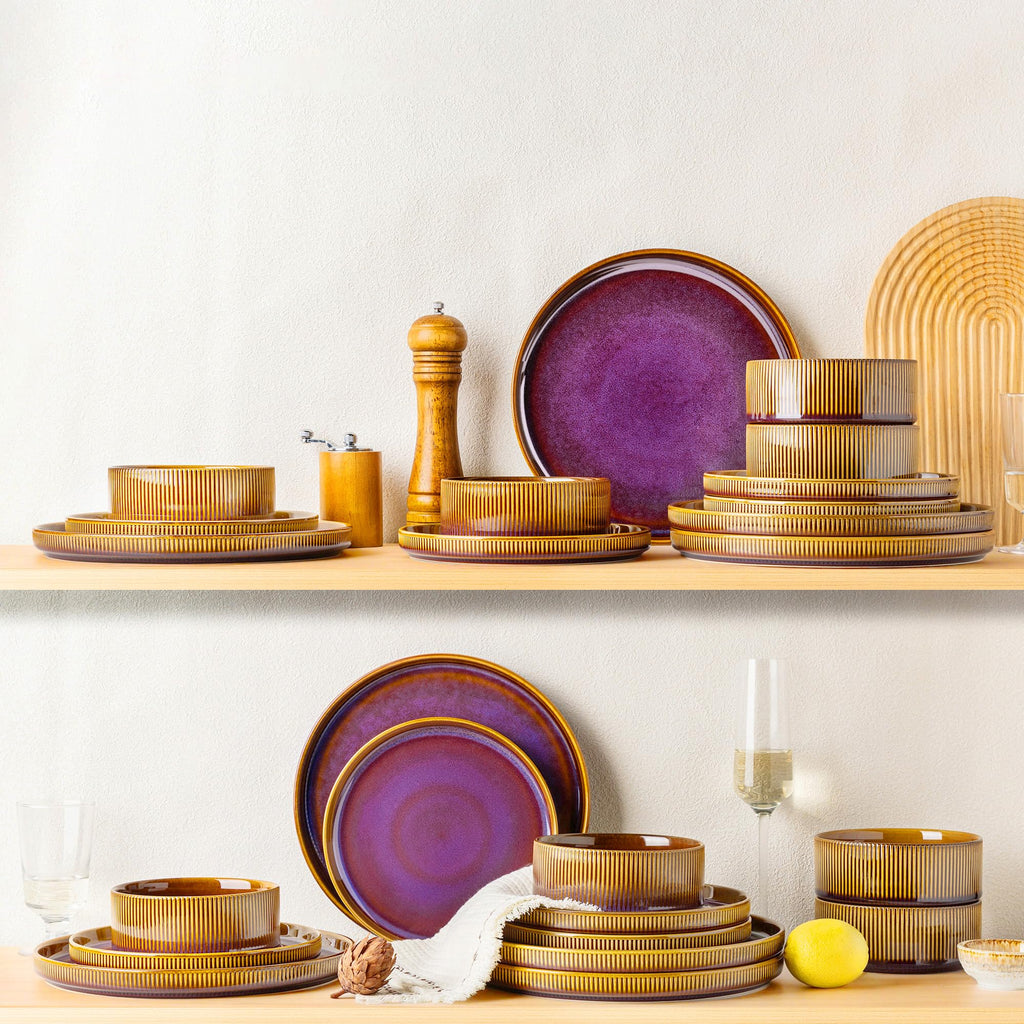 TheTerra Ceramic Dinnerware Plates & Bowls Set